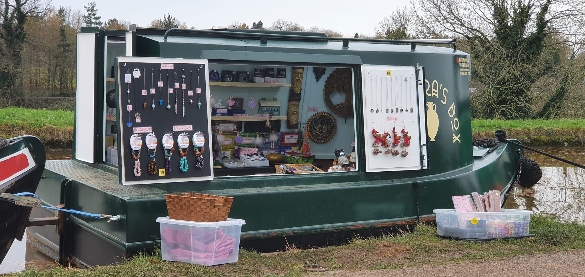 Pandora's Box floating butty barge trader built by Rosethorn boat builders, North East based